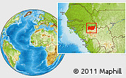 Physical Location Map of Mali