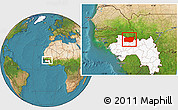 Satellite Location Map of Mali, highlighted country
