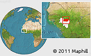 Satellite Location Map of Mali, highlighted parent region