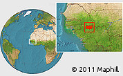 Satellite Location Map of Mali