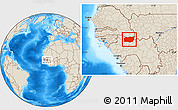 Shaded Relief Location Map of Mali