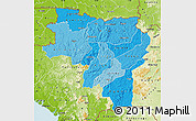 Political Shades Map of Labe, physical outside