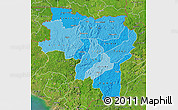 Political Shades Map of Labe, satellite outside