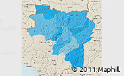 Political Shades Map of Labe, shaded relief outside