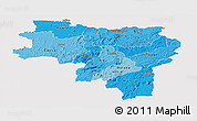 Political Shades Panoramic Map of Labe, cropped outside