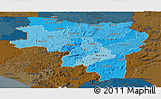 Political Shades Panoramic Map of Labe, darken