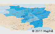 Political Shades Panoramic Map of Labe, lighten