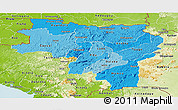 Political Shades Panoramic Map of Labe, physical outside