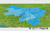 Political Shades Panoramic Map of Labe, satellite outside