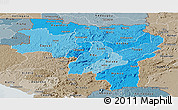 Political Shades Panoramic Map of Labe, semi-desaturated