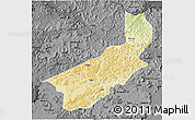 Physical 3D Map of Touge, darken, desaturated