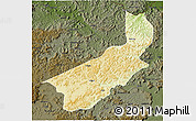 Physical 3D Map of Touge, darken