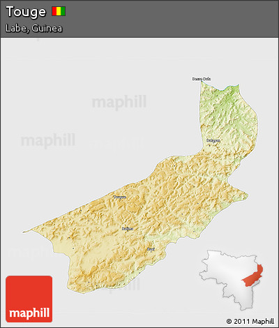 Physical 3D Map of Touge, single color outside