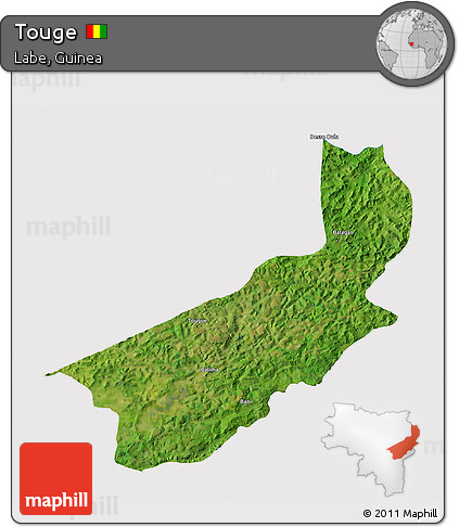 Satellite 3D Map of Touge, cropped outside