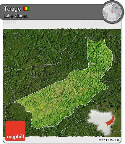 Satellite 3D Map of Touge, darken