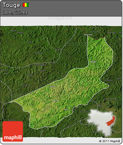 Satellite 3D Map of Touge, darken