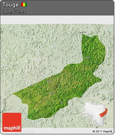 Satellite 3D Map of Touge, lighten