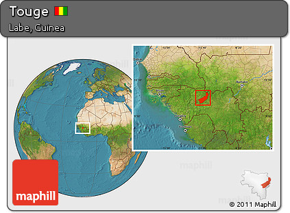 Satellite Location Map of Touge