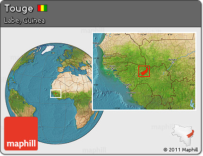Satellite Location Map of Touge
