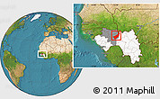 Satellite Location Map of Touge, highlighted country, highlighted parent region
