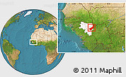 Satellite Location Map of Touge, highlighted parent region