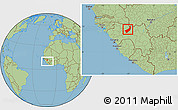 Savanna Style Location Map of Touge, within the entire country