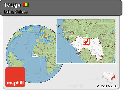 Savanna Style Location Map of Touge, highlighted country