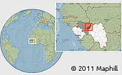 Savanna Style Location Map of Touge, highlighted country, highlighted parent region, hill shading
