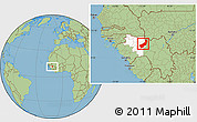 Savanna Style Location Map of Touge, highlighted parent region