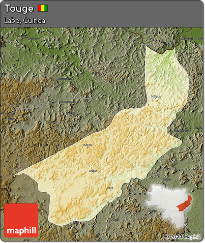 Physical Map of Touge, darken