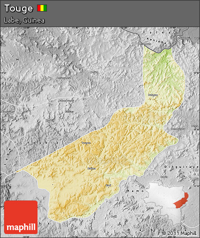 Physical Map of Touge, desaturated