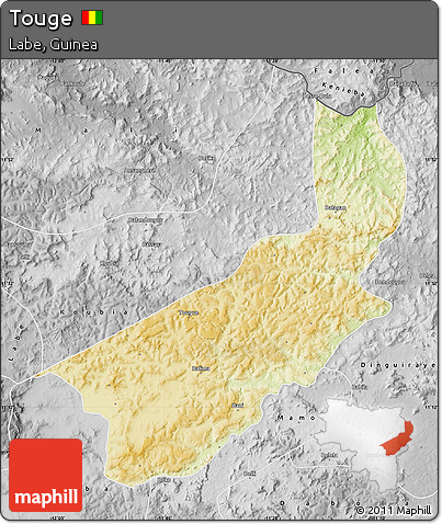 Physical Map of Touge, desaturated
