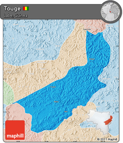 Political Map of Touge, lighten