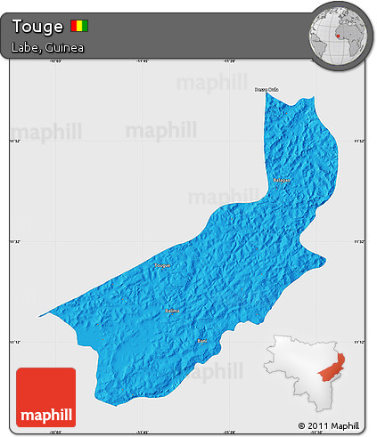 Political Map of Touge, single color outside