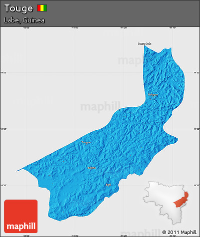 Political Map of Touge, single color outside