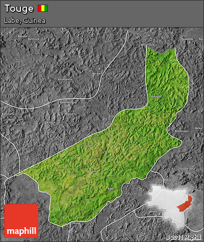 Satellite Map of Touge, desaturated