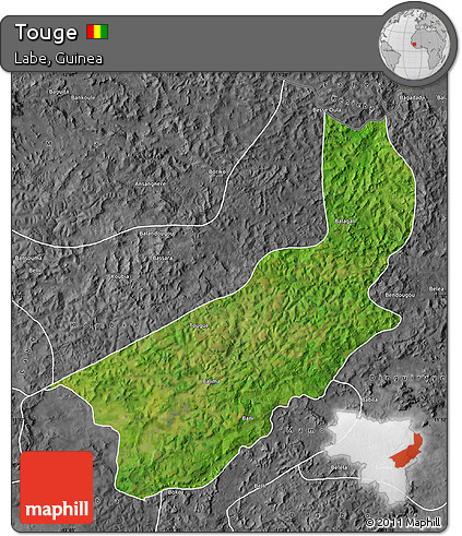 Satellite Map of Touge, desaturated