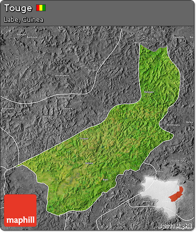 Satellite Map of Touge, desaturated
