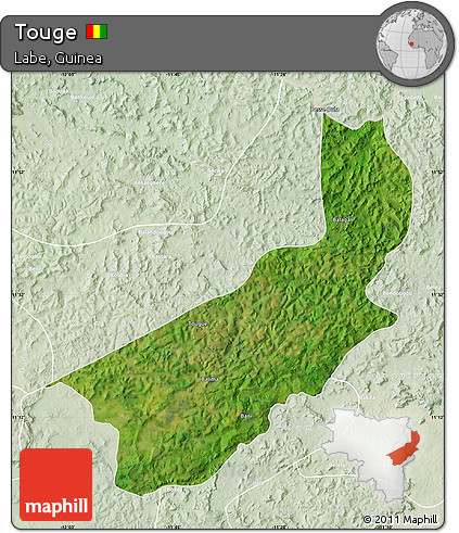 Satellite Map of Touge, lighten