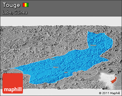 Political Panoramic Map of Touge, desaturated