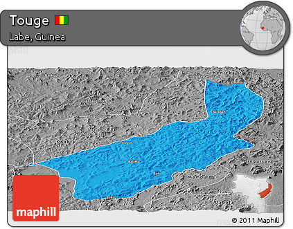 Political Panoramic Map of Touge, desaturated