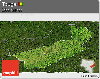 Satellite Panoramic Map of Touge, darken