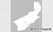 Gray Simple Map of Touge, single color outside