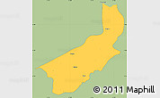 Savanna Style Simple Map of Touge, single color outside
