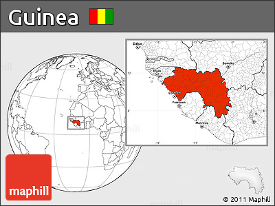 Blank Location Map of Guinea