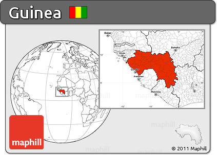 Blank Location Map of Guinea
