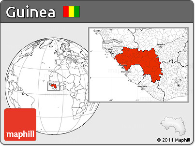 Blank Location Map of Guinea