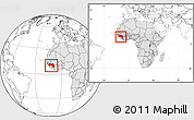Blank Location Map of Guinea, highlighted continent, within the entire continent