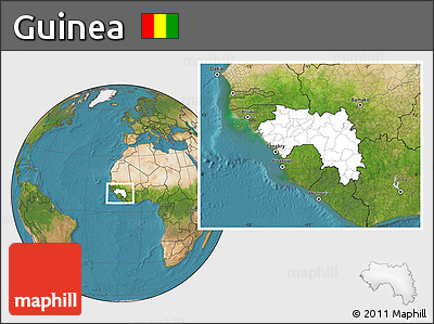 Blank Location Map of Guinea, satellite outside