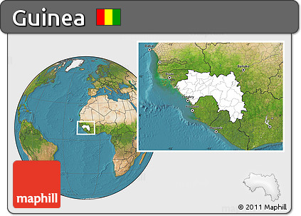 Blank Location Map of Guinea, satellite outside